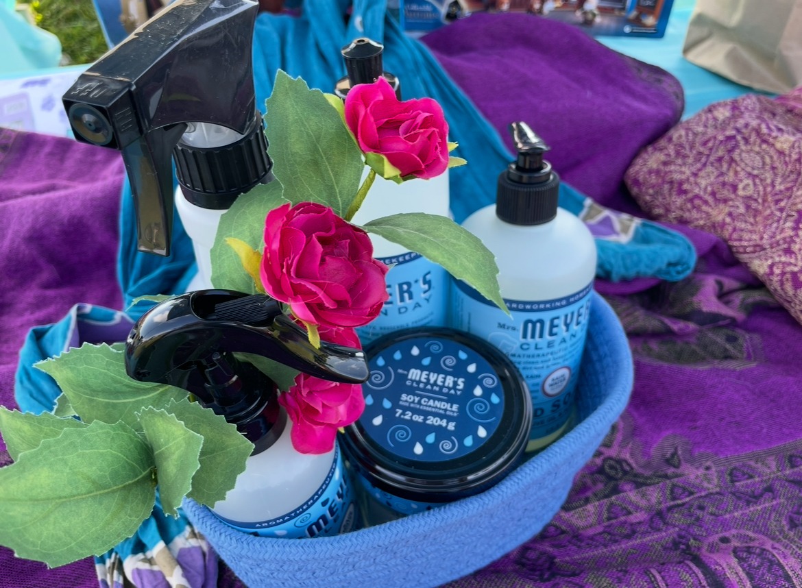 Meyer's cleaning products basket donation