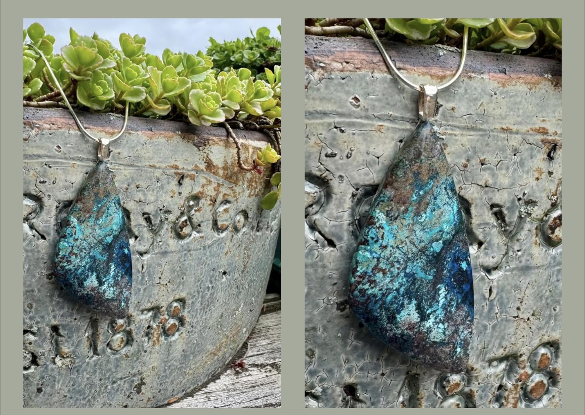 Small Town Gyrl - Ocean Depths Namibian Shattuckite necklace